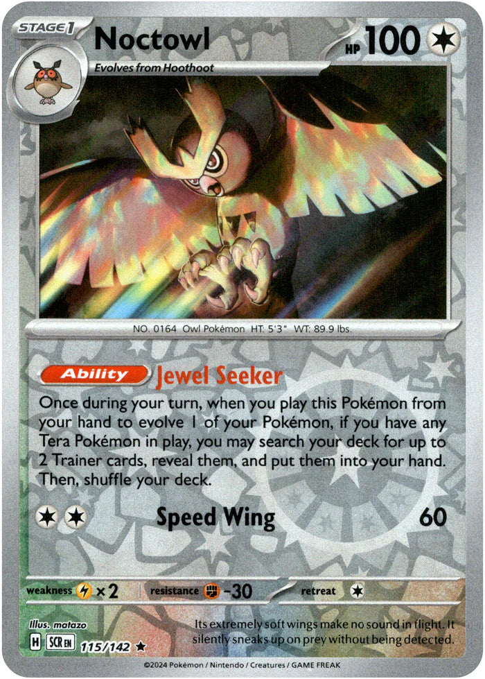 Noctowl - 115/142 (Scarlet & Violet: Stellar Crown) Rare - Reverse Holo