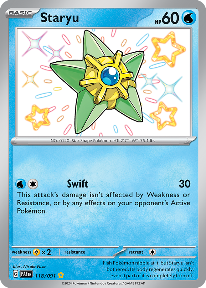 Staryu 118/091 (Scarlet & Violet: Paldean Fates) Shiny Rare