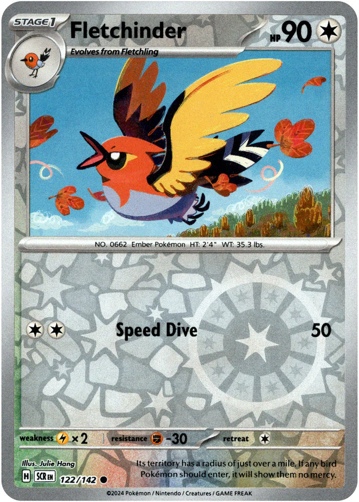 Fletchinder - 122/142 (Scarlet & Violet: Stellar Crown) Common - Reverse Holo