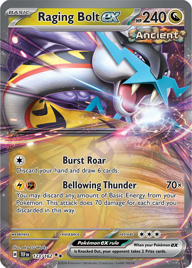 Raging Bolt EX 123/162 (Scarlet & Violet: Temporal Forces) Double Rare Holo