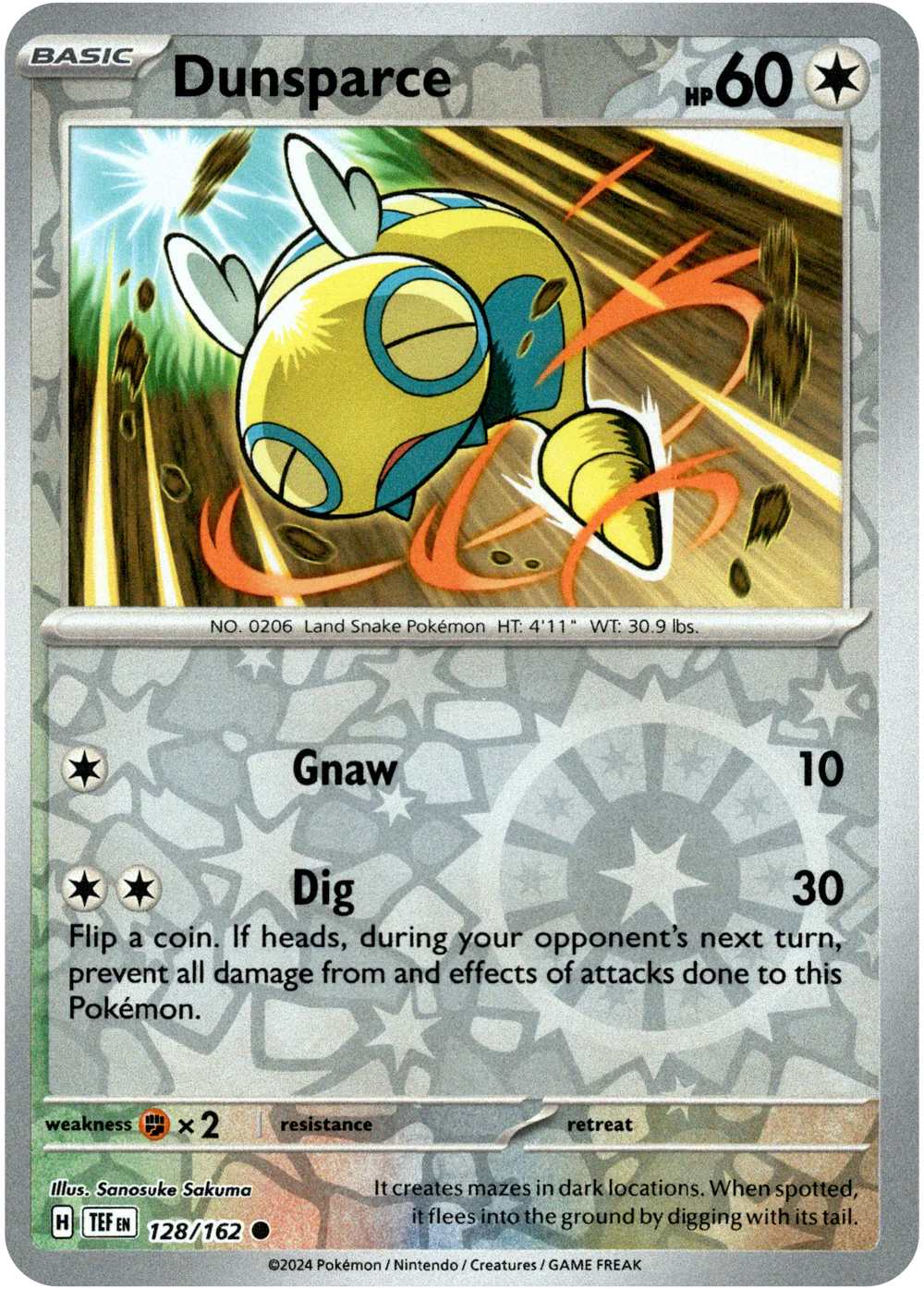 Dunsparce 128/162 (Scarlet & Violet: Temporal Forces) Common - Reverse Holo