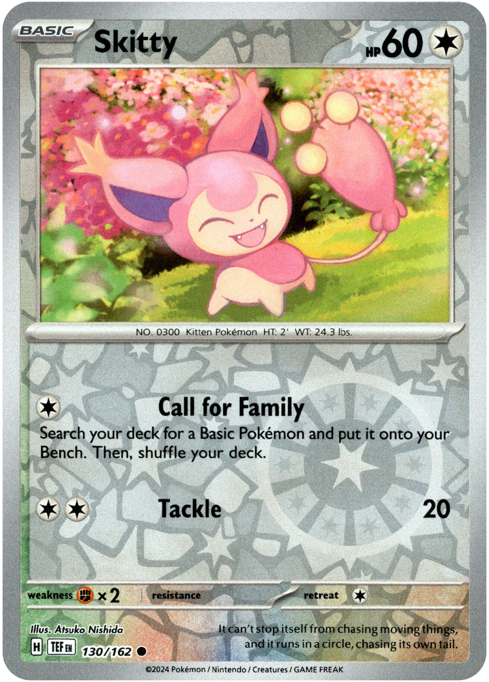 Skitty 130/162 (Scarlet & Violet: Temporal Forces) Common - Reverse Holo