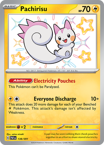 Pachirisu 138/091 (Scarlet & Violet: Paldean Fates) Shiny Rare