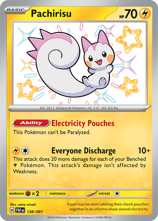 Pachirisu 138/091 (Scarlet & Violet: Paldean Fates) Shiny Rare