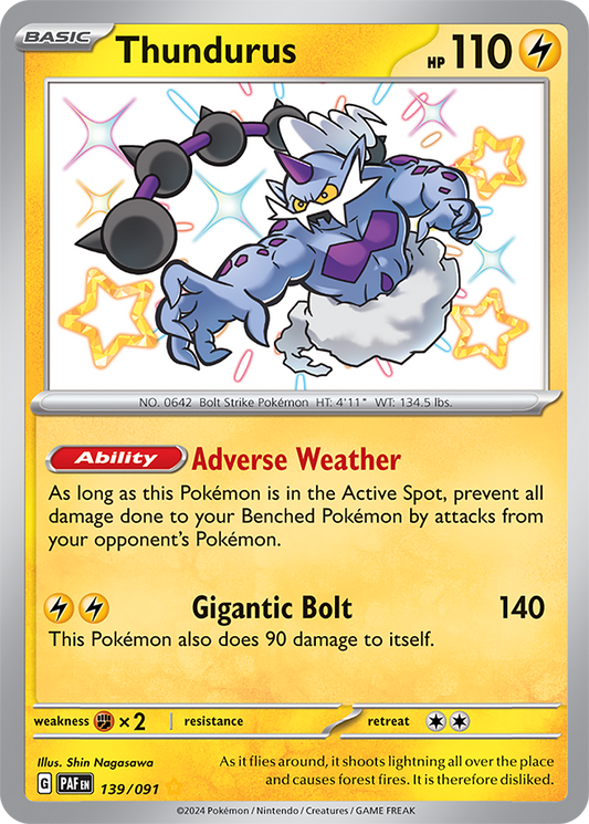 Thundurus 139/091 (Scarlet & Violet: Paldean Fates) Shiny Rare