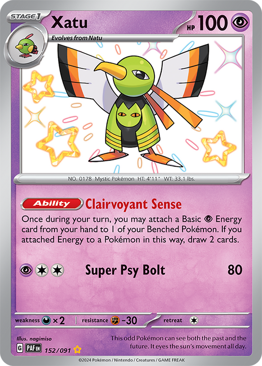 Xatu 152/091 (Scarlet & Violet: Paldean Fates) Shiny Rare