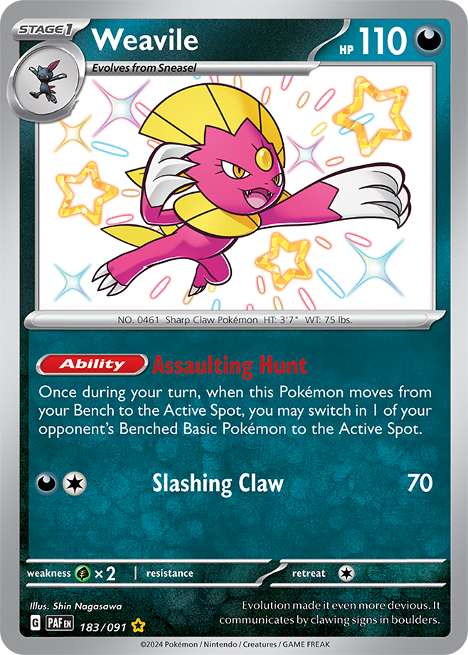 Weavile 183/091 (Scarlet & Violet: Paldean Fates) Shiny Rare