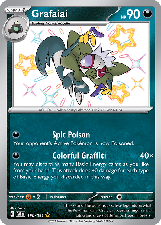 Grafaiai 190/091 (Scarlet & Violet: Paldean Fates) Shiny Rare