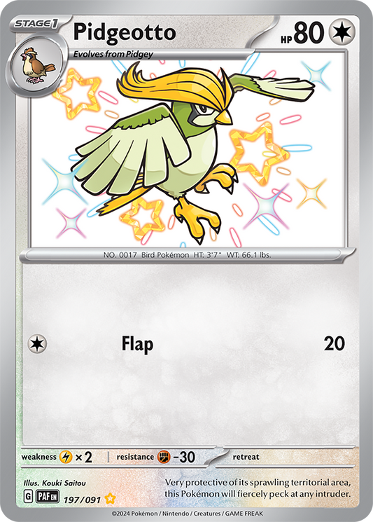 Pidgeotto 197/091 (Scarlet & Violet: Paldean Fates) Shiny Rare