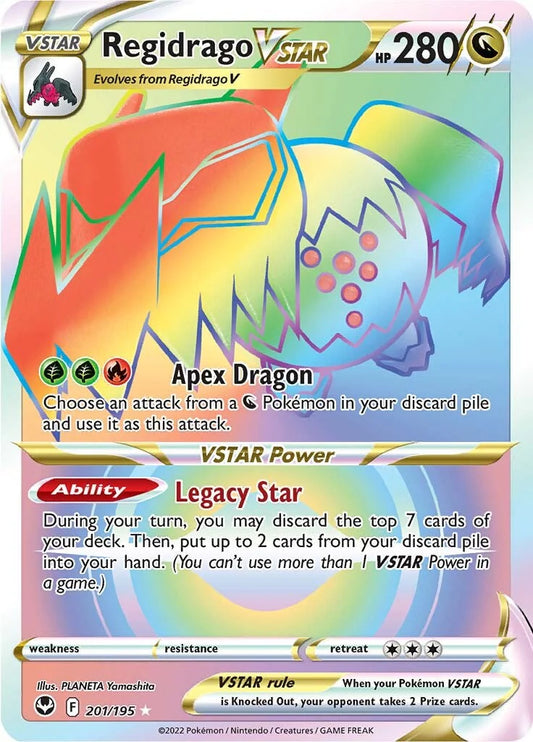 Regidrago VSTAR 201/195- Silver Tempest - Pokemon Secret Rainbow