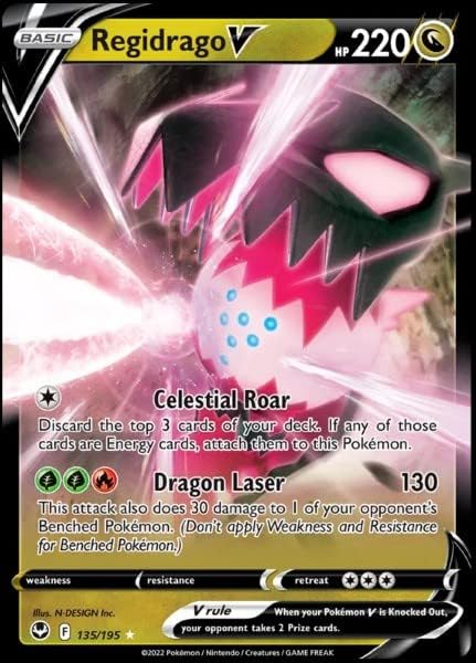 Regidrago V 135/195- Silver Tempest - Pokemon Ultra Rare Card - Holo Foil