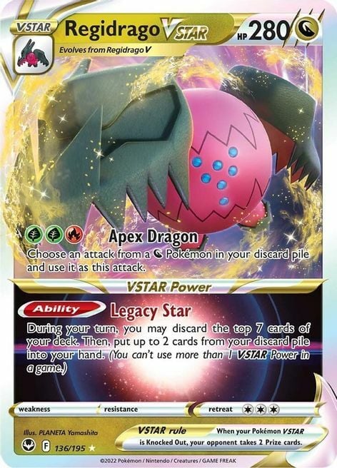 Regidrago VSTAR 136/195- Silver Tempest - Pokemon Ultra Rare Card - Holo Foil