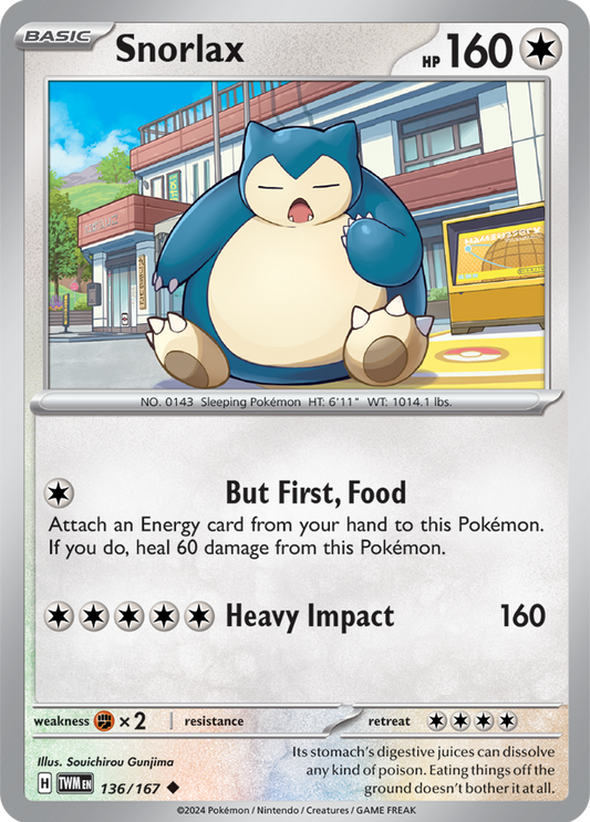 Snorlax 136/167 (Scarlet & Violet: Twilight Masquerade) Uncommon