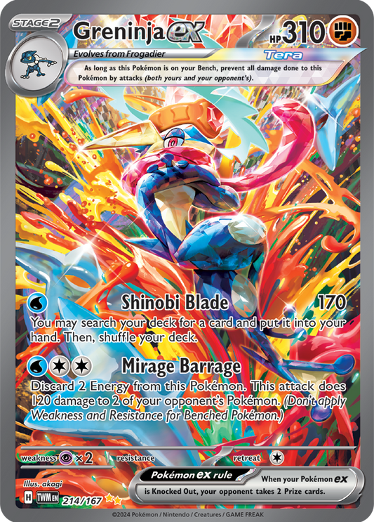 Greninja EX 214/167 (Scarlet & Violet: Twilight Masquerade) Special Illustration Rare