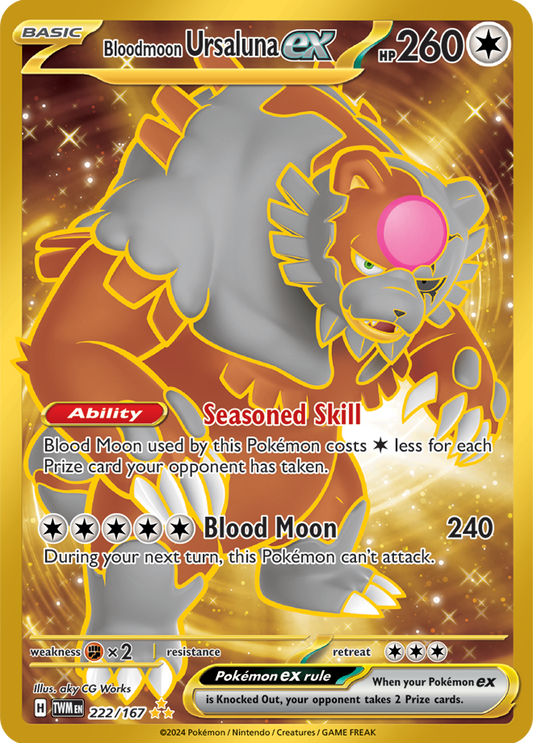 Bloodmoon Ursaluna EX 222/167 (Scarlet & Violet: Twilight Masquerade) Hyper Rare