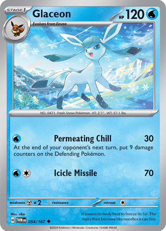 Glaceon 054/167 (Scarlet & Violet: Twilight Masquerade) Uncommon