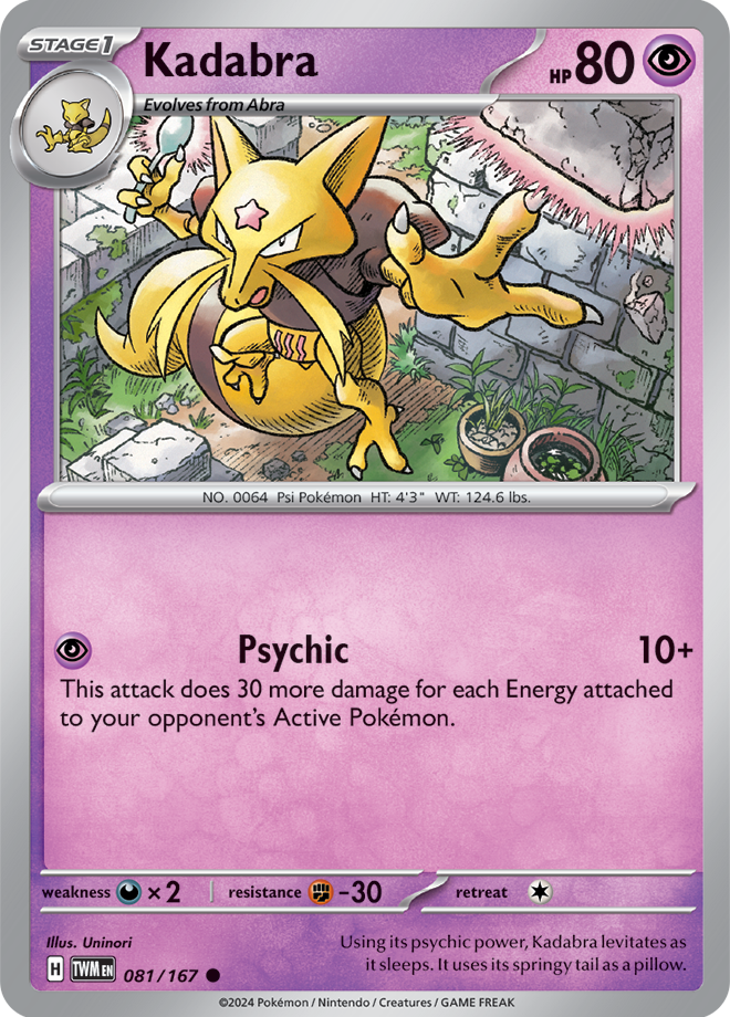 Kadabra 061/167 (Scarlet & Violet: Twilight Masquerade) Common