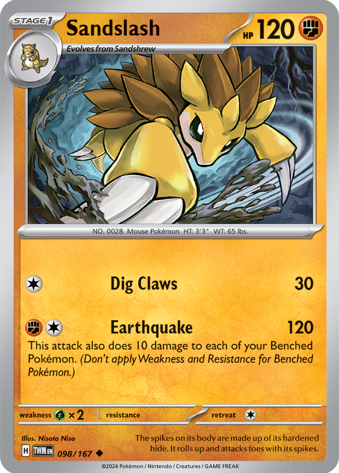 Sandslash 098/167 (Scarlet & Violet: Twilight Masquerade) Uncommon