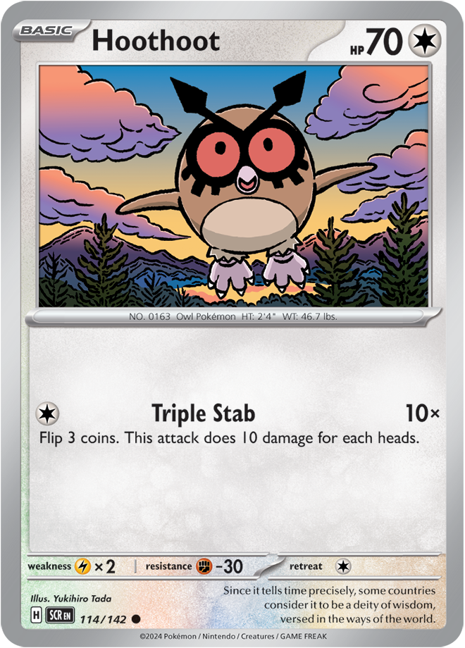 Hoothoot - 114/142 (Scarlet & Violet: Stellar Crown) Common