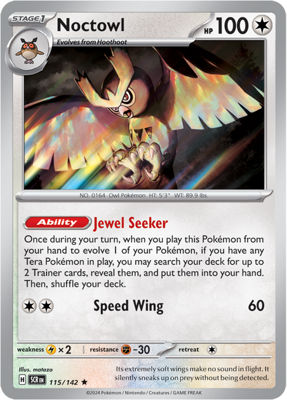 Noctowl - 115/142 (Scarlet & Violet: Stellar Crown) Rare Holo