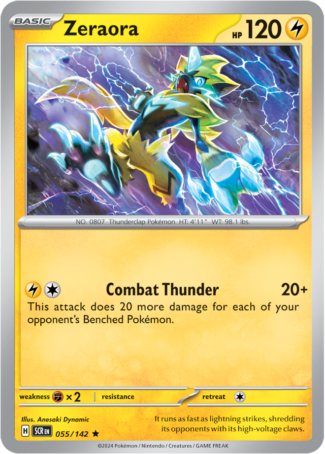 Zeraora - 055/142 (Scarlet & Violet: Stellar Crown) Rare Holo