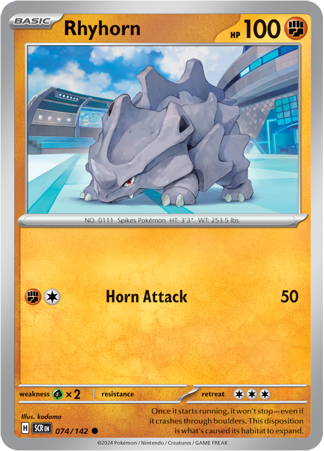 Rhyhorn - 074/142 (Scarlet & Violet: Stellar Crown) Common