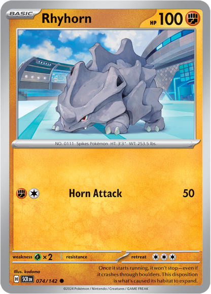 Rhyhorn - 074/142 (Scarlet & Violet: Stellar Crown) Common