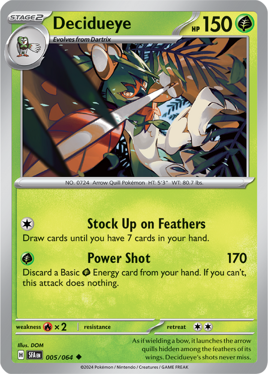 Decidueye 005/064 (Scarlet & Violet: Shrouded Fable) Uncommon