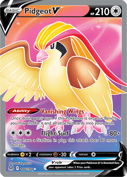 Pidgeot V – 188/196 – Full Art Ultra Rare